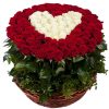 Фото товара 101 троянда "Серце" в кошику у Тернополі
