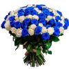 Фото товара 101 біла і синя троянда (фарбована) у Тернополі