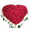 Фото товара 101 троянда серце: червона та біла у Тернополі