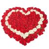 Фото товара 101 троянда серцем: червона, біла, червона у Тернополі