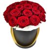 Фото товара 21 червона троянда в капелюшній коробці у Тернополі
