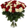 Фото товара 51 червона та біла троянда у Тернополі