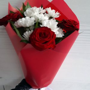 букет з троянд і хризантем у Тернополі фото