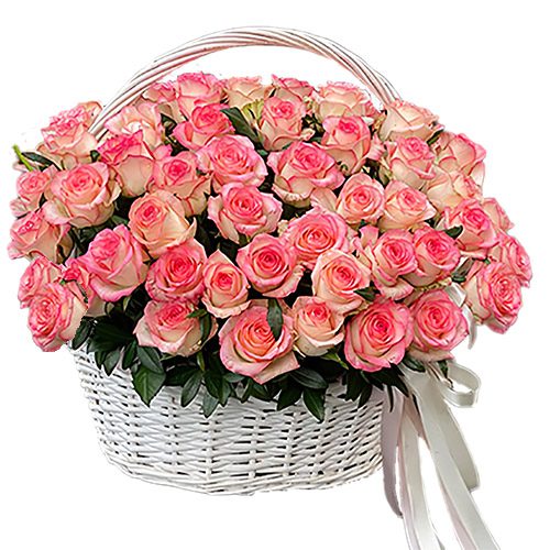 Фото товара 51 троянда "Джумілія" в кошику у Тернополі
