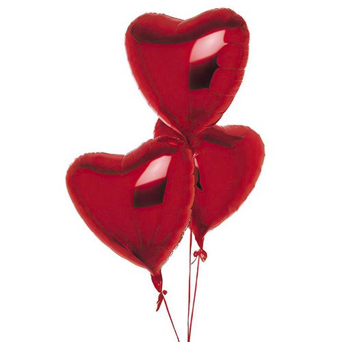 Фото товара 3 фольгированных шарика в форме сердца у Тернополі