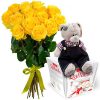 Фото товара 25 троянд, "Raffaello" та ведмедик у Тернополі