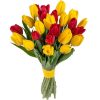 Фото товара 15 червоних тюльпанів у зеленій упаковці у Тернополі
