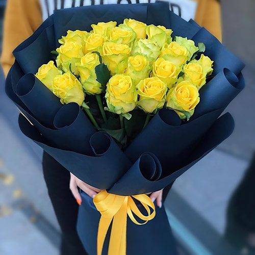 Фото товара Траурний букет жовтих троянд у Тернополі