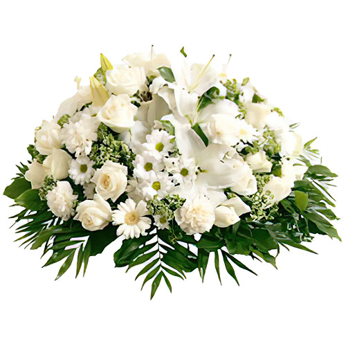 украшение на гроб, икебана из живых цветов «Роза Тернополь»