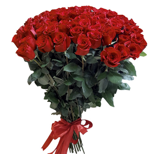 Фото товара 101 роза "Фридом" метровая у Тернополі