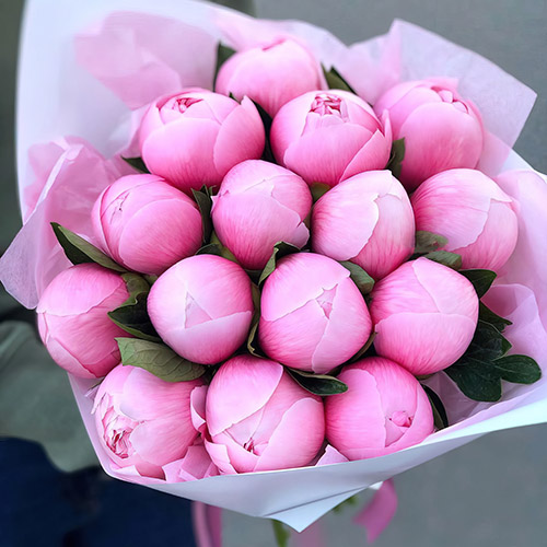 Фото товара 15 рожевих півоній у Тернополі