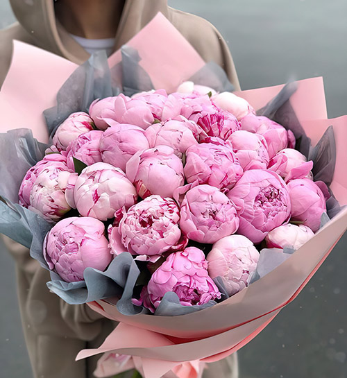 Фото товара 25 розовых пионов у Тернополі