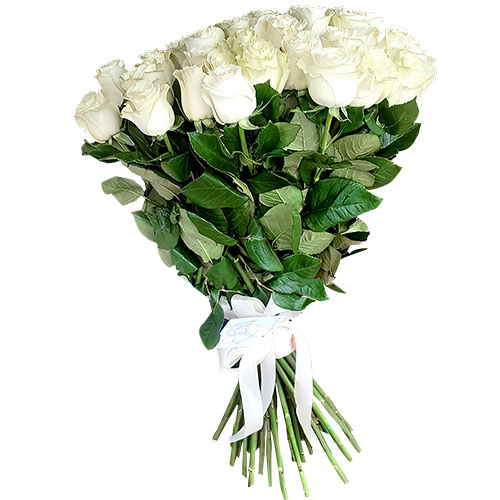 Фото товара 33 белые розы у Тернополі
