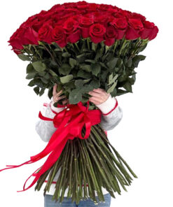 Фото товара 101 роза "Фридом" метровая у Тернополі